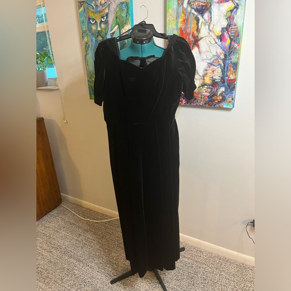 Vintage Black Velvet by Laura Ashley